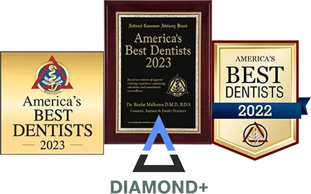 America's Best Dentists recognition badges for Chadds Ford Family Dentistry